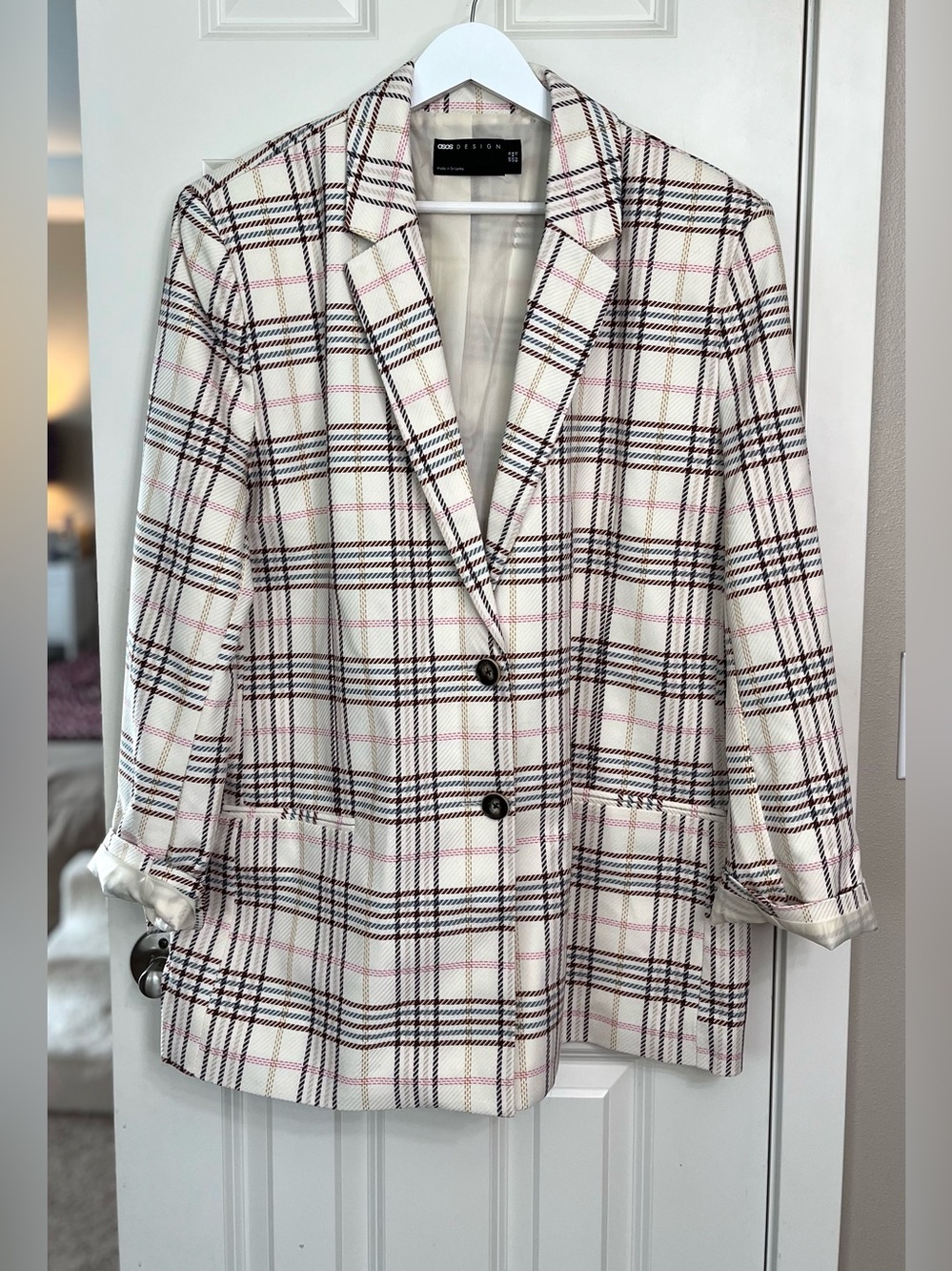 ASOS Design Plaid Oversized Blazer Jacket